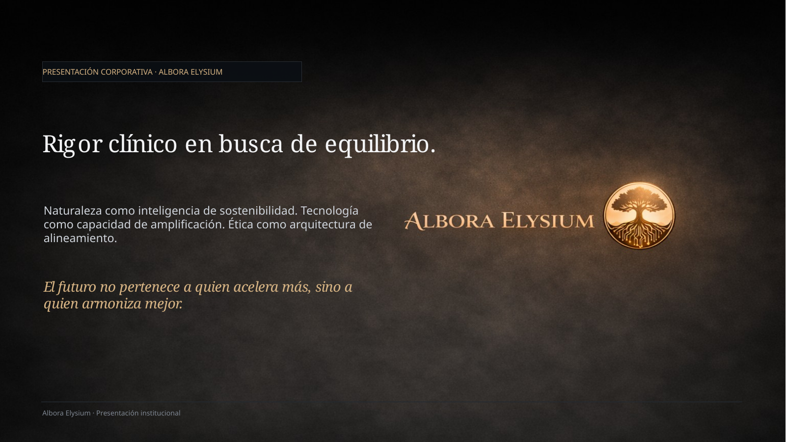 Slide 1 de la presentación institucional